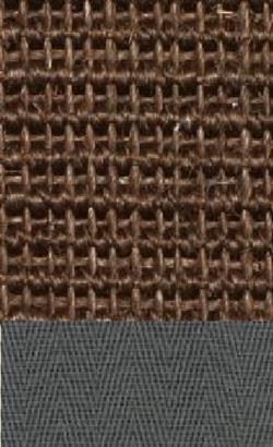 Sisal Salvador choco 060 tæppe med kantbånd i grau 042